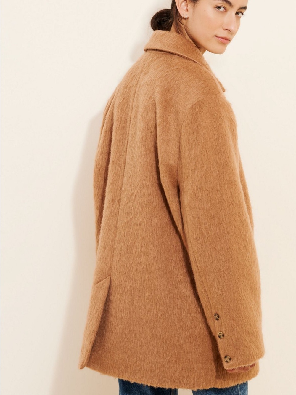 NATIVE YOUTH Camel Textured Wool-Blend Blazer